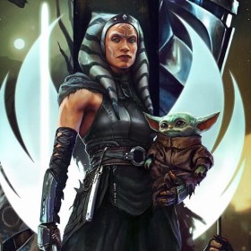 Ahsoka Tano & Grogu The Jedi Star Wars The Mandalorian Art Print unframed by Sideshow Collectibles